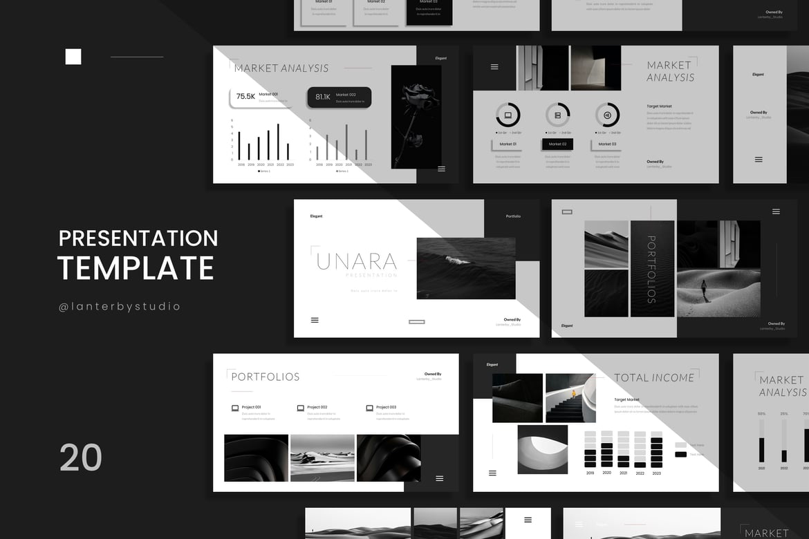 Template Presentasi PowerPoint Unara yang Menarik
