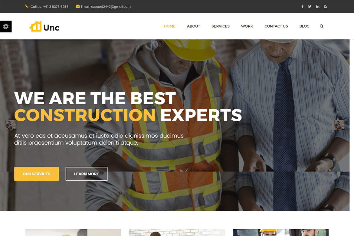 Template Website Unc Construction - Solusi Cerdas untuk Bisnis Konstruksi Anda