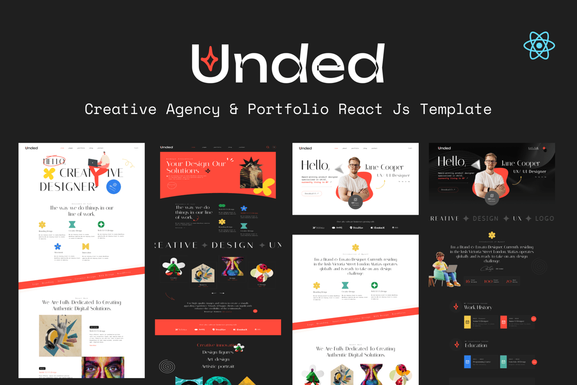 Unded - Template Website Kreatif untuk Agensi dan Portofolio dengan React