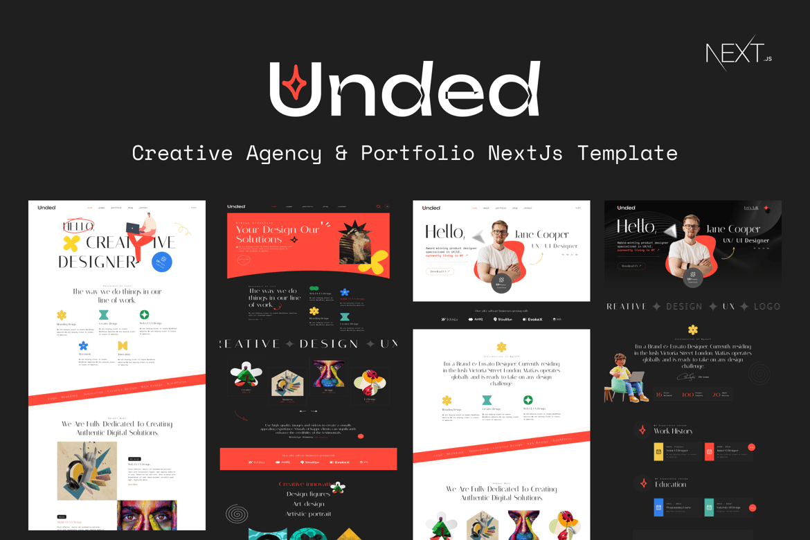 Unded - Template Website Portofolio Kreatif NextJS yang Modern dan Menarik