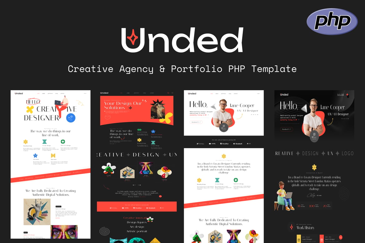 Unded - Template Website Portofolio Kreatif PHP yang Menawan
