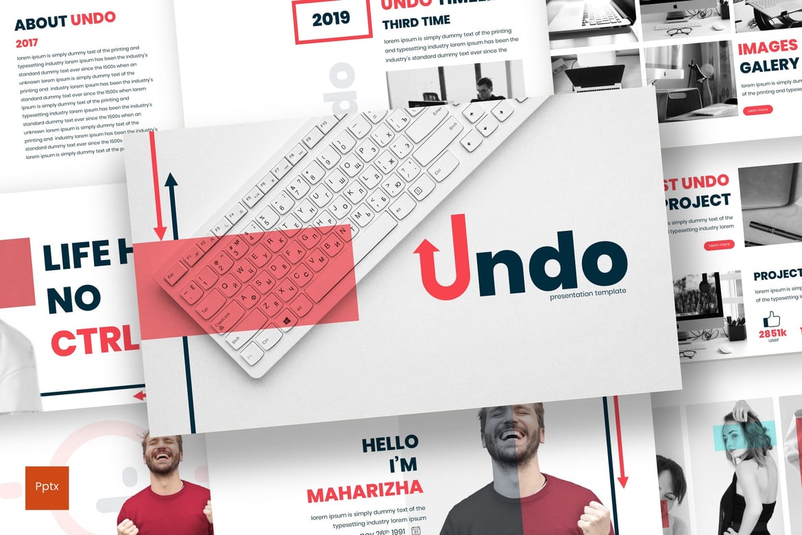 Template Presentasi PowerPoint Undo - Kreatif dan Minimalis