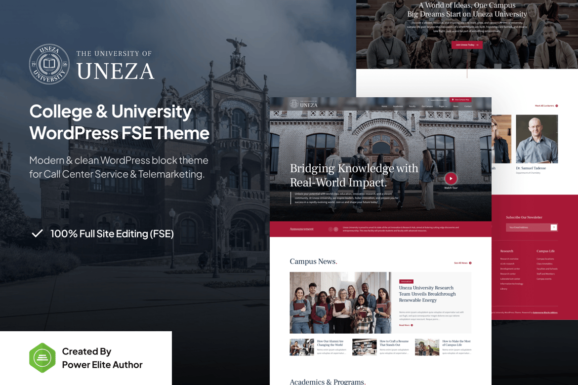Uneza - Tema WordPress Ideal untuk Perguruan Tinggi & Universitas