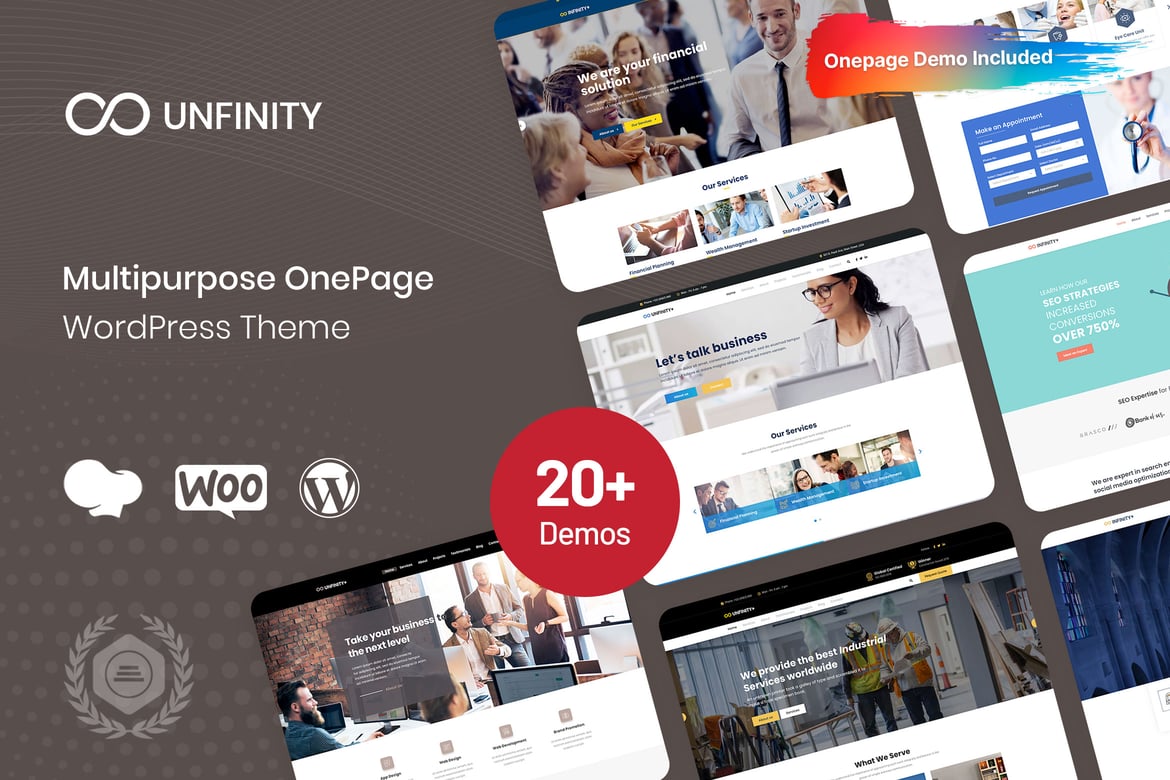 Unfinity Plus - Tema WordPress Satu Halaman yang Modern dan Responsif