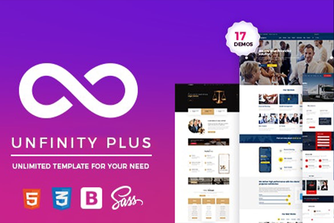 UnfinityPlus - Template Website Satu Halaman yang Elegan dan Responsif