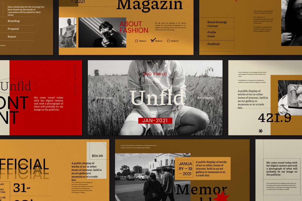 Unfld - Template Powerpoint Panduan Merek yang Elegan