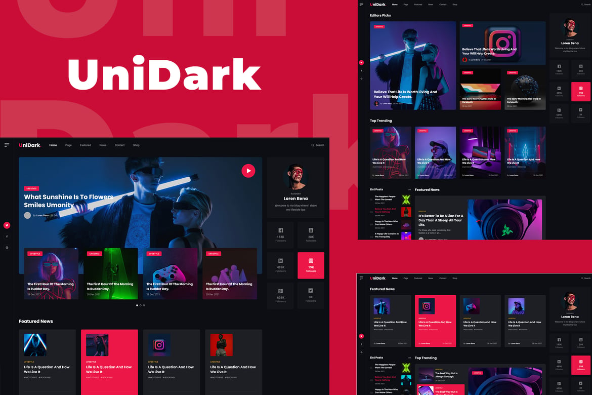 UniDark – Template Website Blog Modern dan Responsif