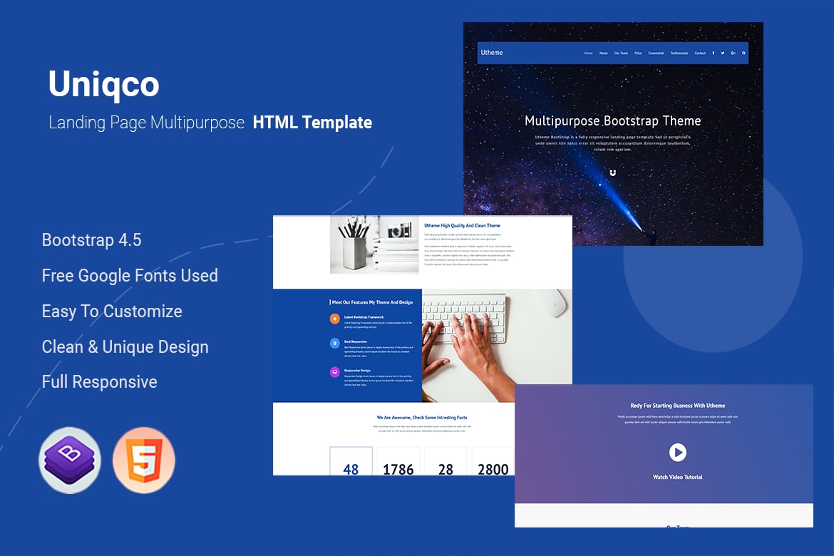Template Website Uniqco - Solusi Landing Page Serbaguna