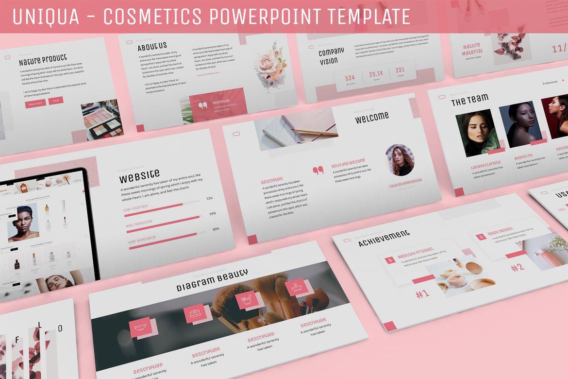 Template Powerpoint Kosmetik Uniqua - Presentasi Menarik untuk Brand Anda