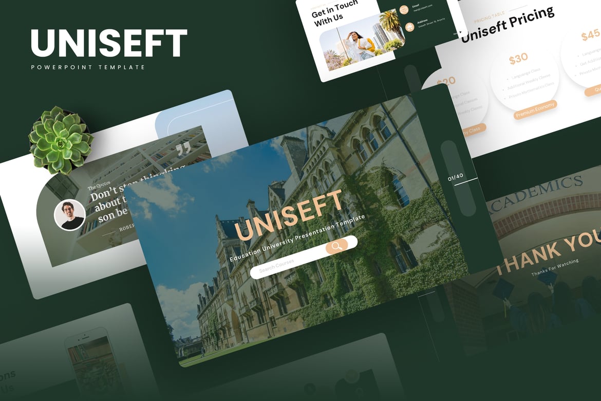 Template PowerPoint Pendidikan Uniseft - Solusi Presentasi Universitas yang Menarik