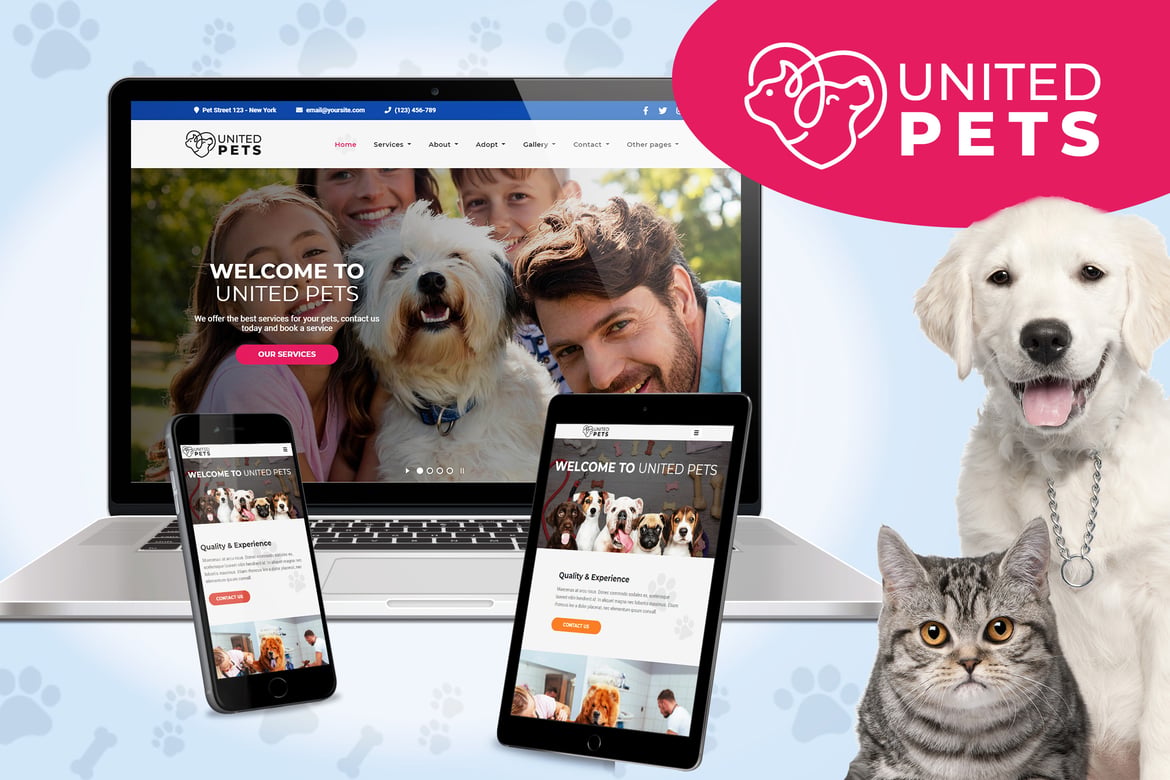 Template Website United Pets - Solusi Ideal untuk Bisnis Hewan Peliharaan Anda