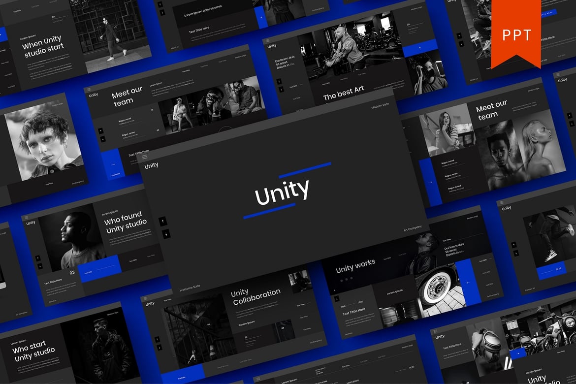 Template Presentasi Bisnis Unity - PowerPoint yang Menarik