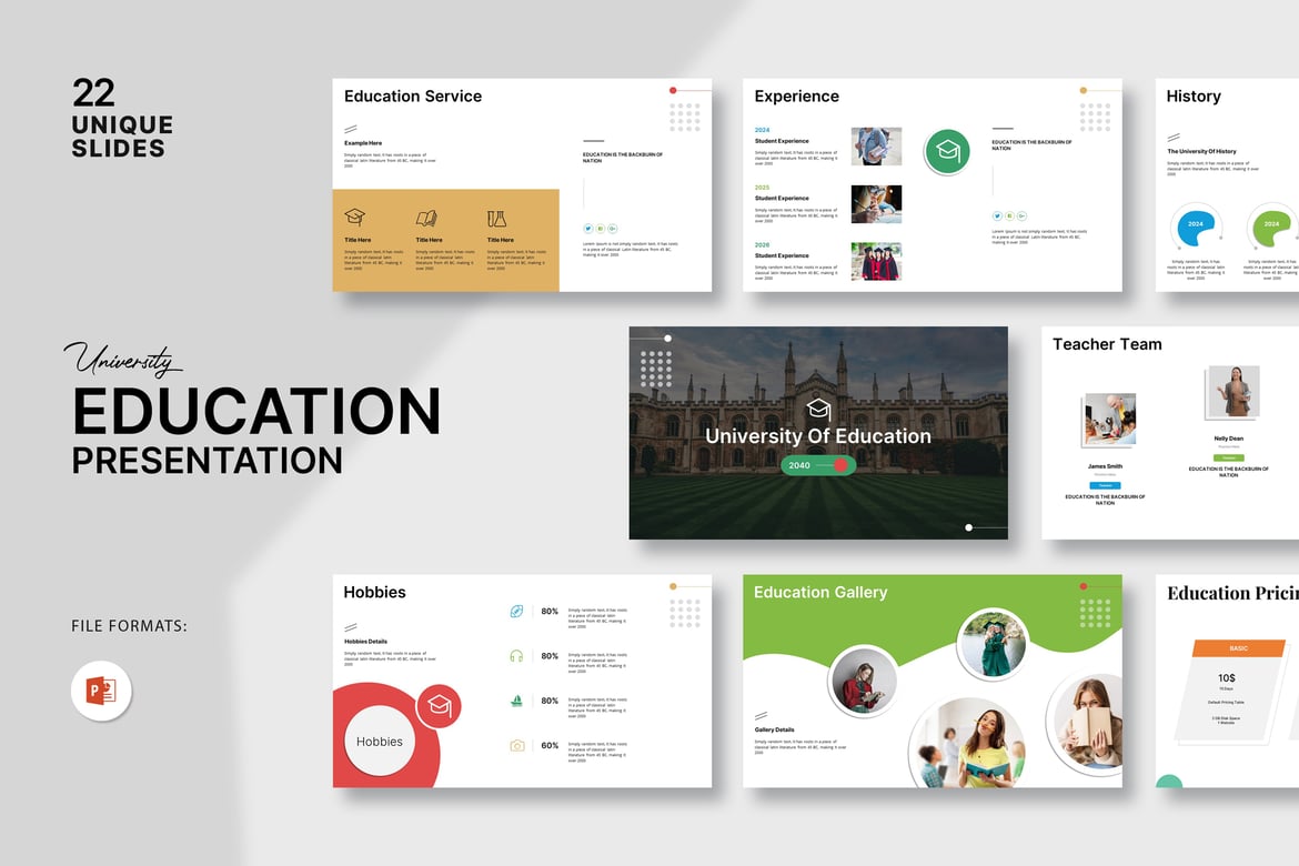 Template PowerPoint Pendidikan Universitas yang Modern dan Minimalis