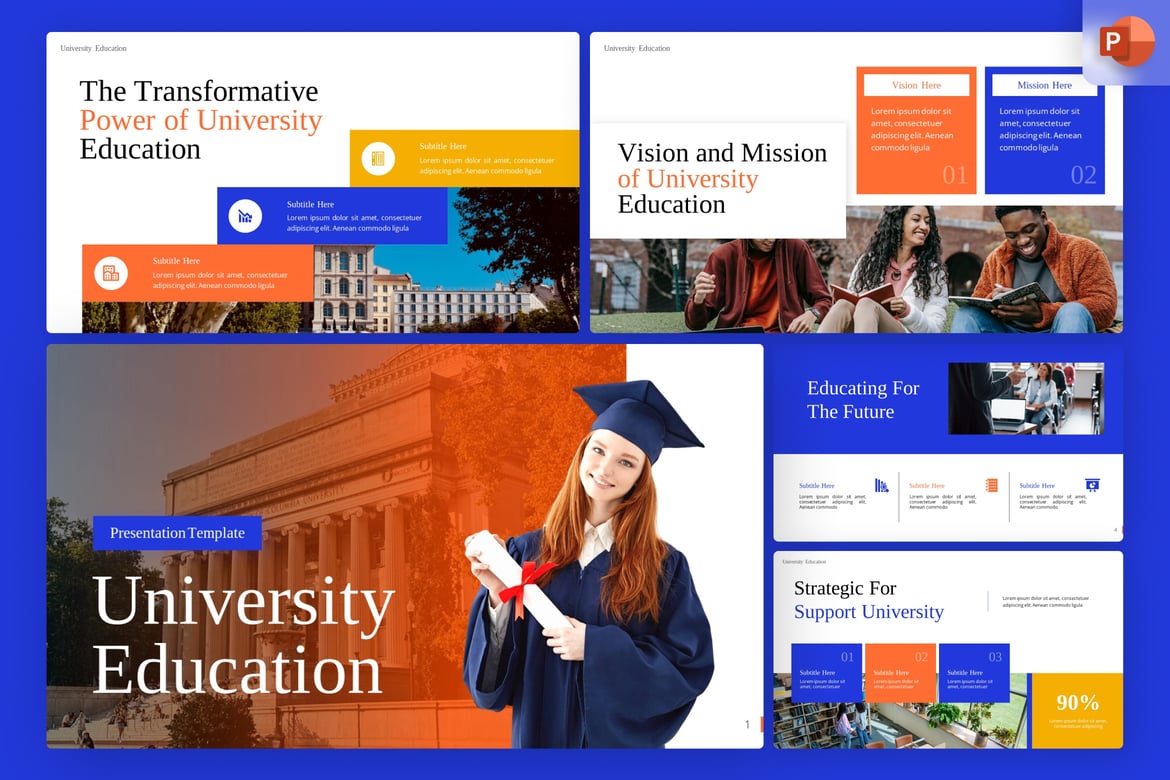 Template PowerPoint Pendidikan Universitas yang Modern dan Menarik