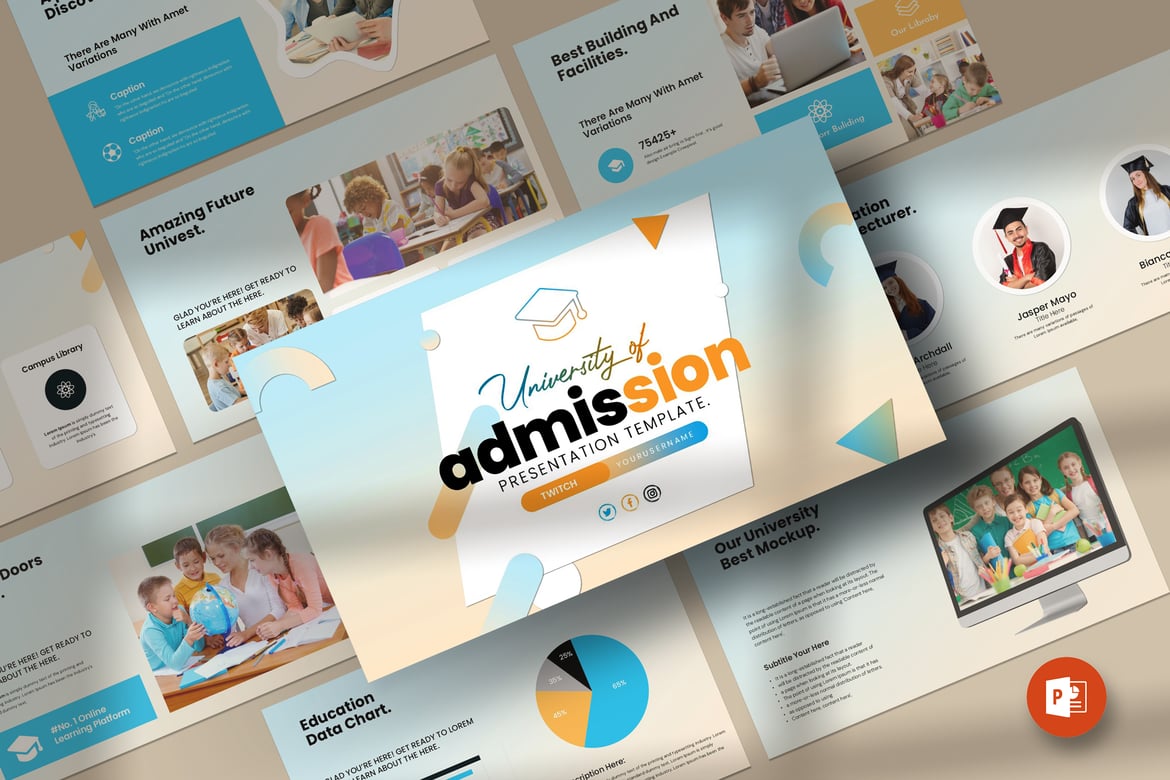 Template PowerPoint Penerimaan Universitas yang Profesional dan Modern