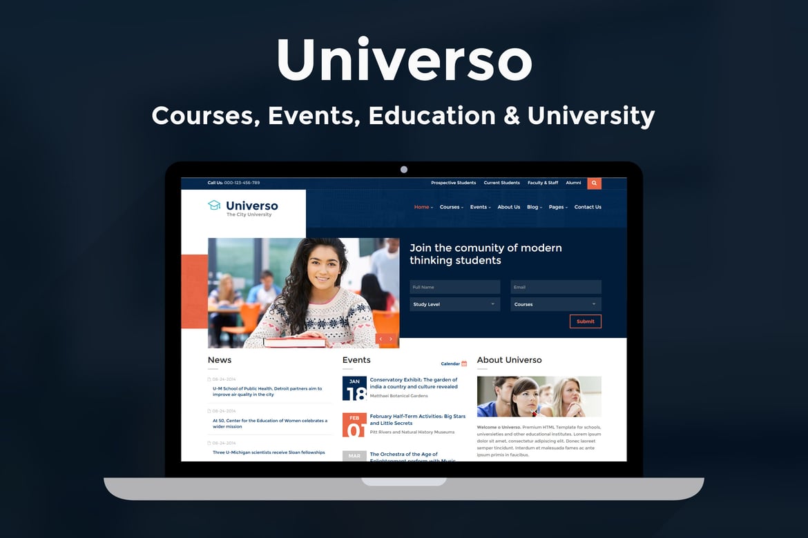 Universo - Template Website Pendidikan, Kursus, dan Universitas Modern