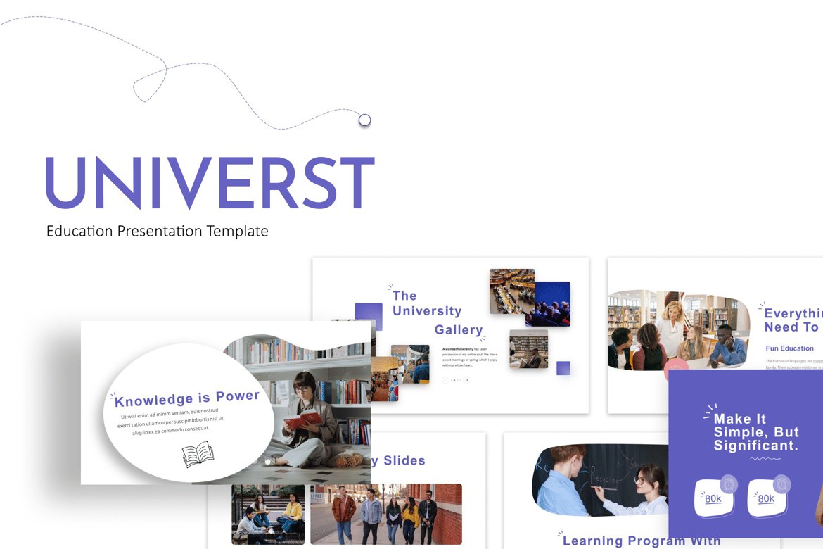 Template Presentasi Kreatif Doodle Universitas Biru untuk PowerPoint
