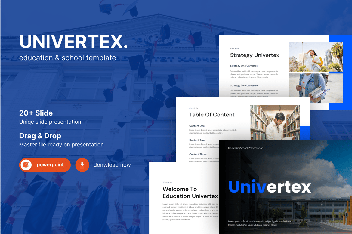 Univertex – Template Powerpoint Pendidikan & Sekolah yang Menarik