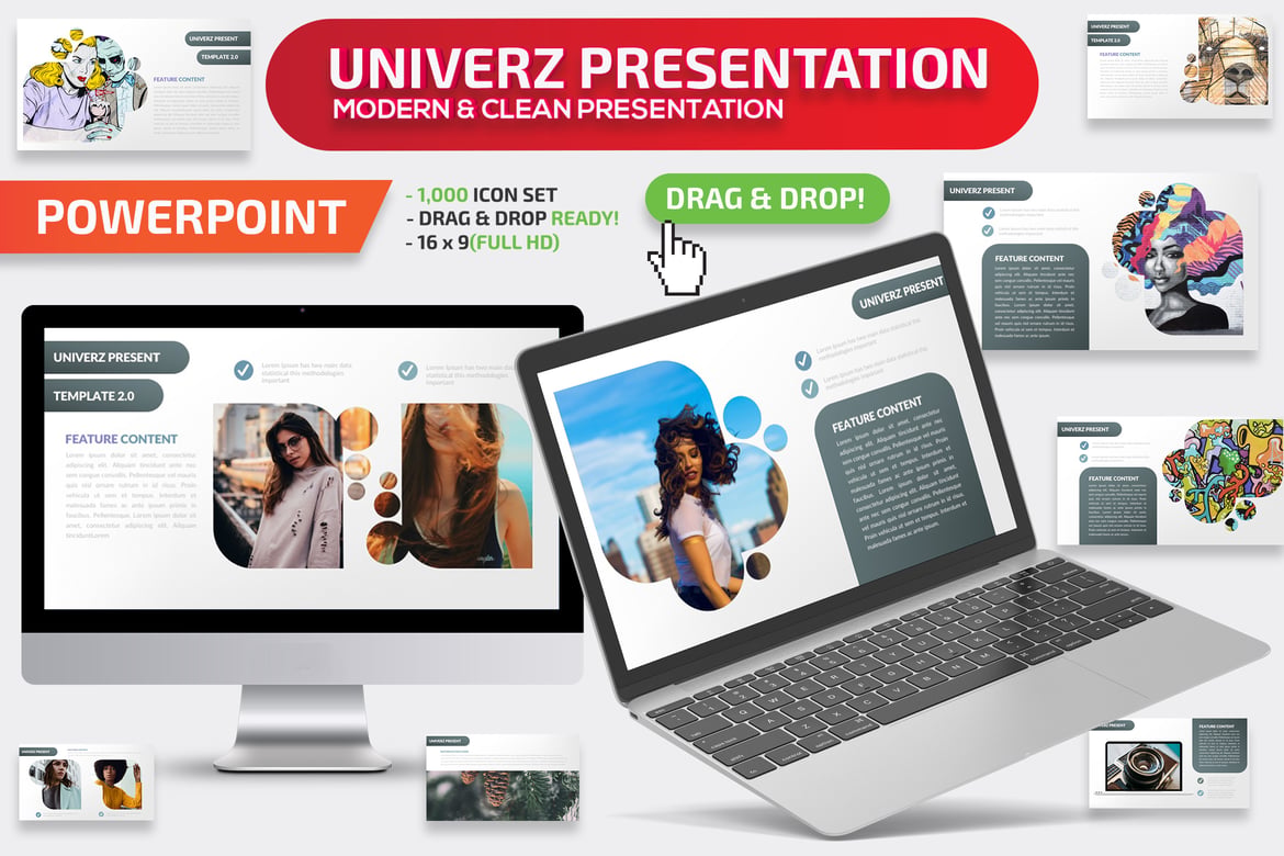 Template Presentasi PowerPoint Univerz yang Menarik dan Profesional