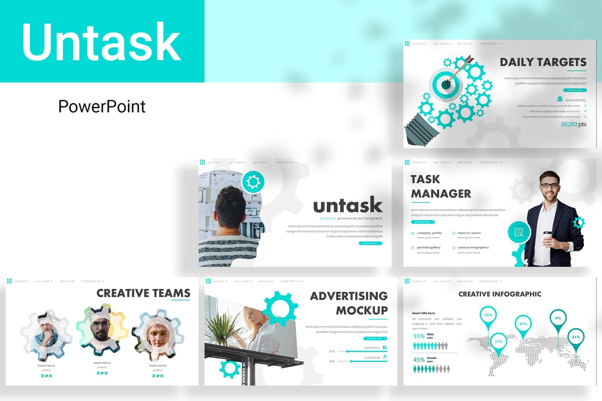 Template Presentasi PowerPoint Untask yang Profesional dan Modern