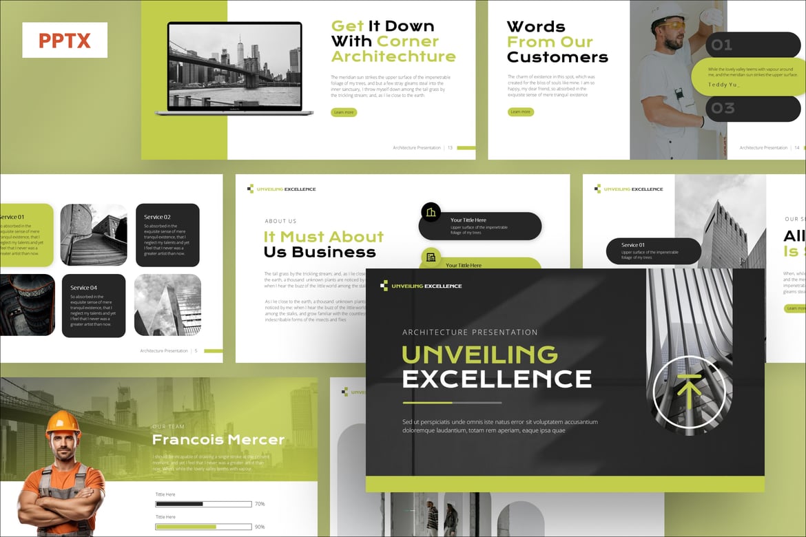Template Presentasi PowerPoint Unveiling Excellence yang Memukau