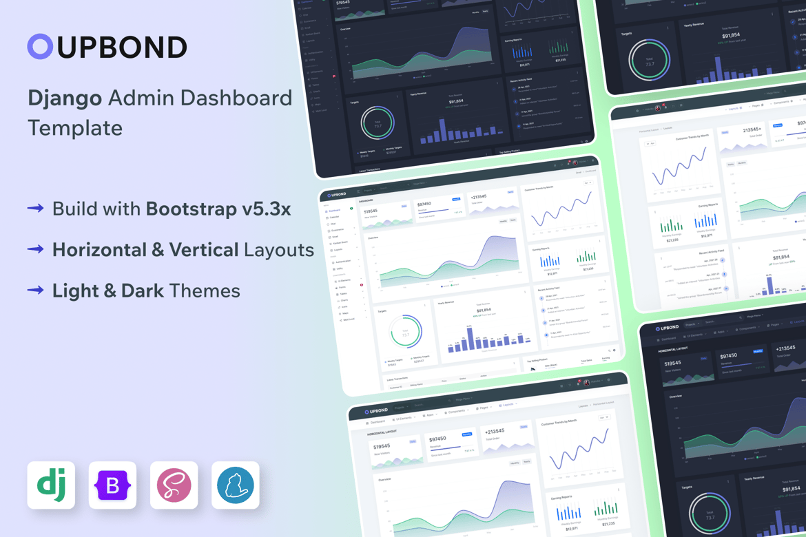 Upbond - Template Admin & Dashboard Django yang Modern dan Responsif