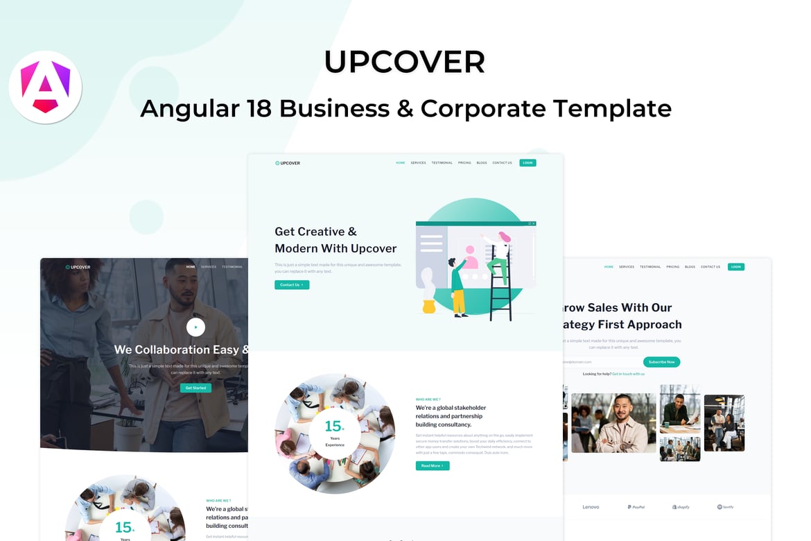 Upcover - Template Website Landing Bisnis Angular 18 yang Modern dan Responsif