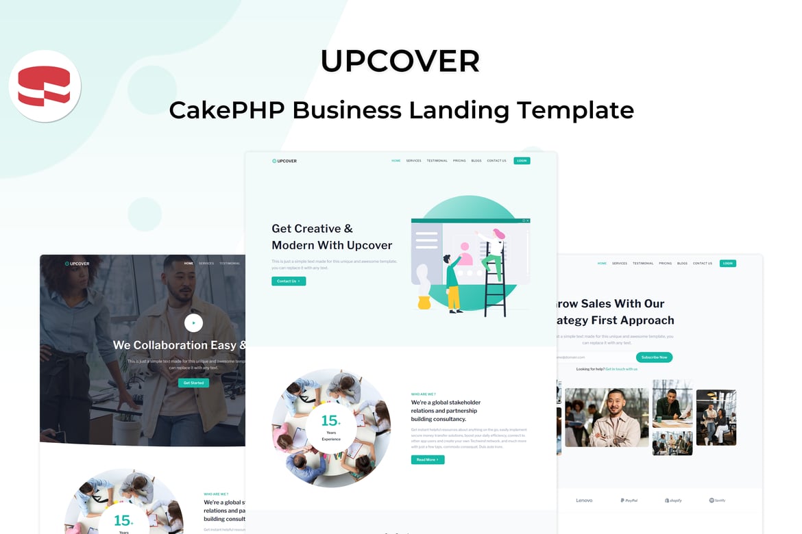 Upcover - Template Website Landing Page Bisnis Berbasis CakePHP