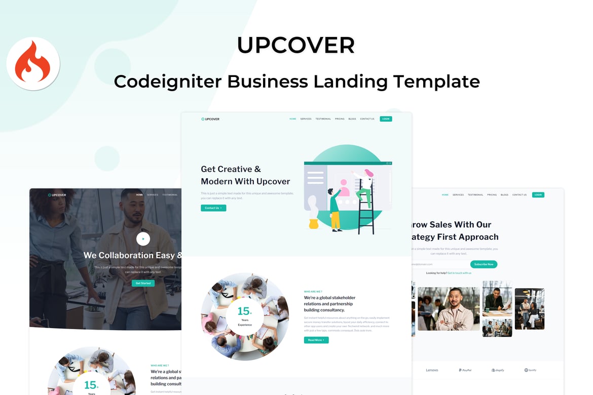 Upcover - Template Website Bisnis Berbasis Codeigniter yang Responsif dan Modern