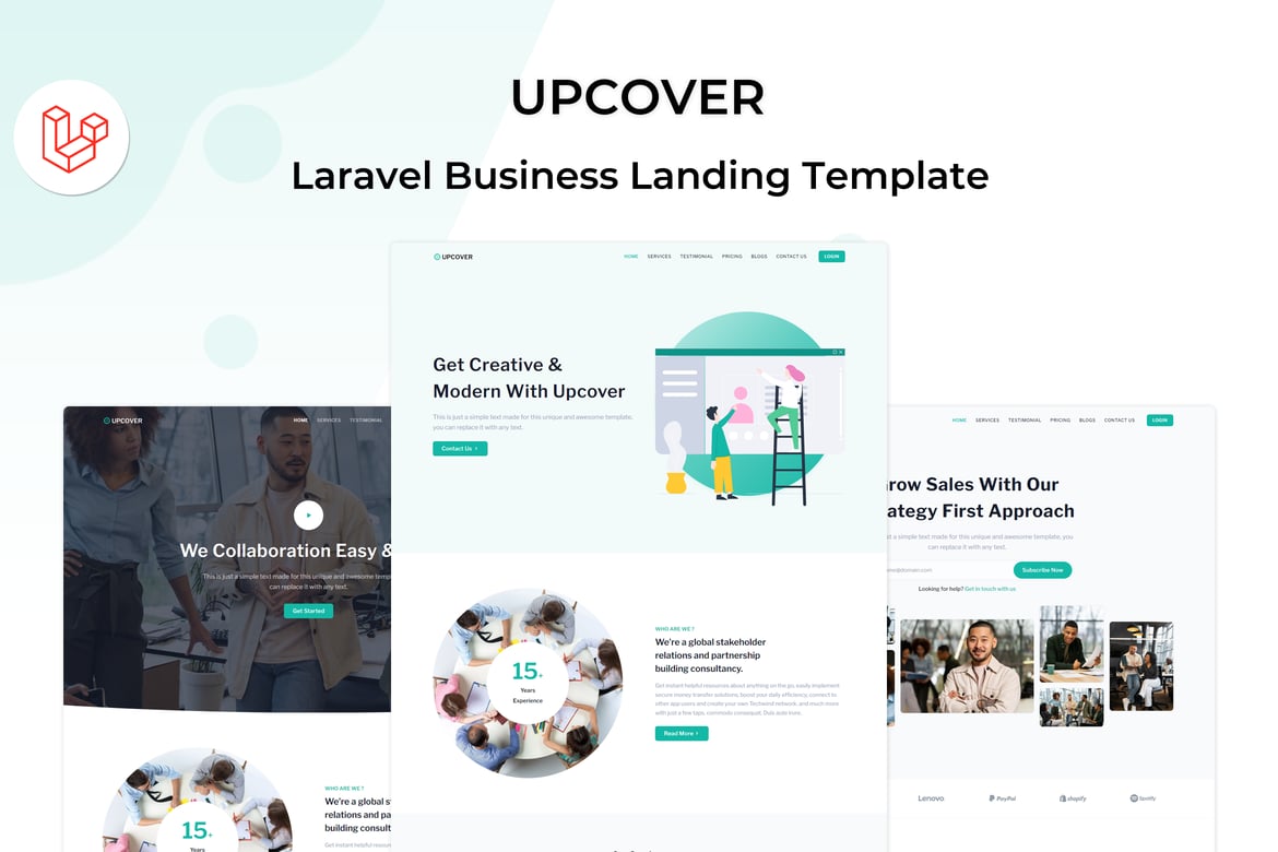 Upcover - Template Website Landing Page Bisnis Laravel Modern