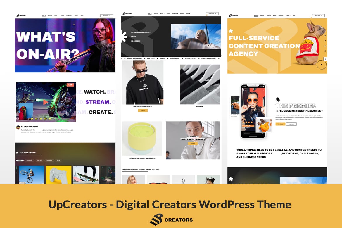 UpCreators - Tema WordPress Kreatif untuk Digital Creators