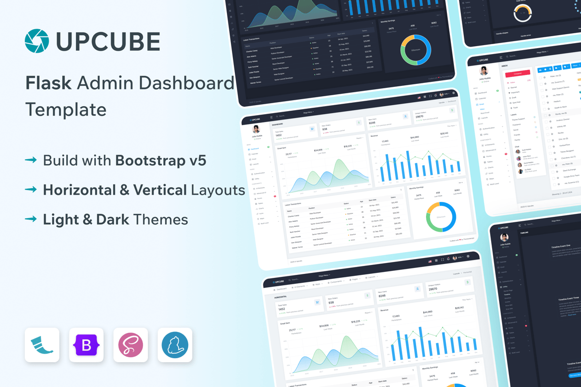 Upcube - Template Admin dan Dashboard Flask yang Responsif
