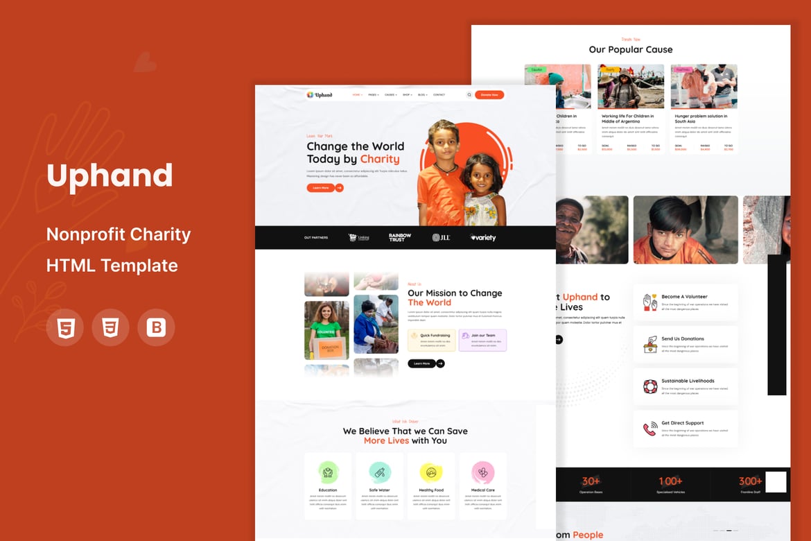Uphand - Template Website Amal Modern dan Responsif