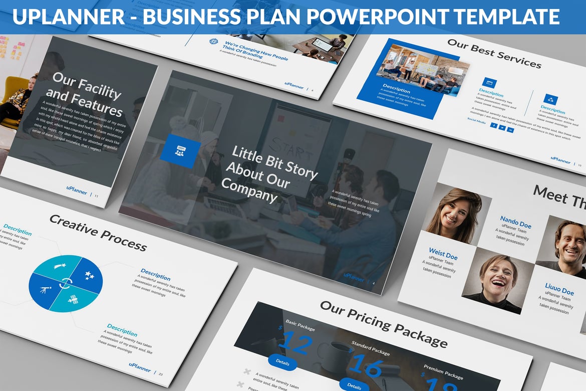 Uplanner - Template Powerpoint Rencana Bisnis Modern dan Dinamis