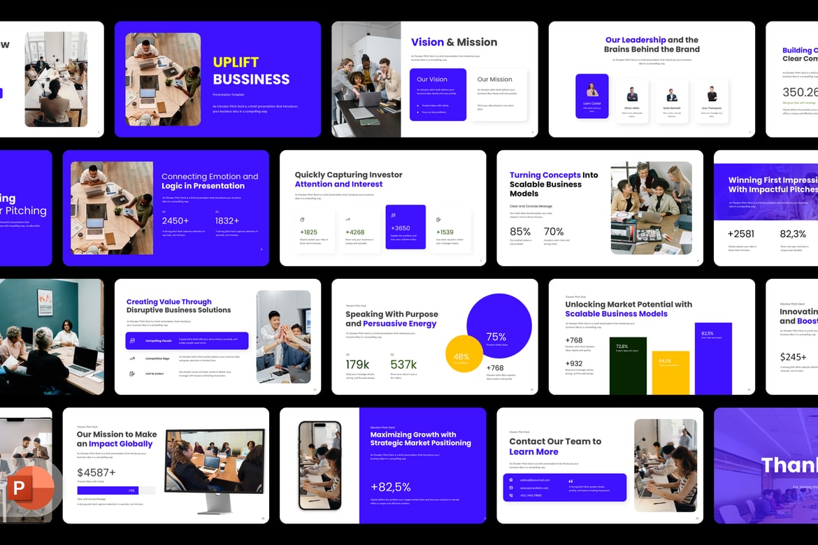 Template Presentasi PowerPoint Uplift - Solusi Profesional untuk Bisnis Anda