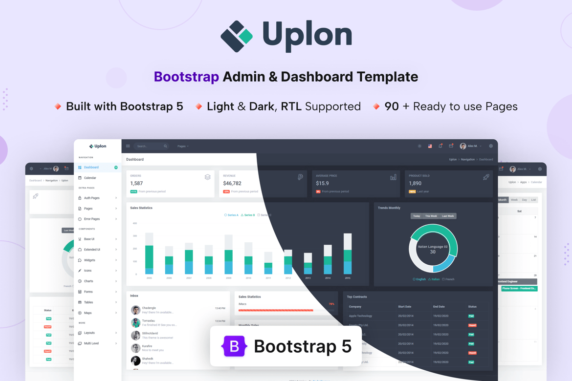 Uplon - Template Website Admin & Dashboard Modern