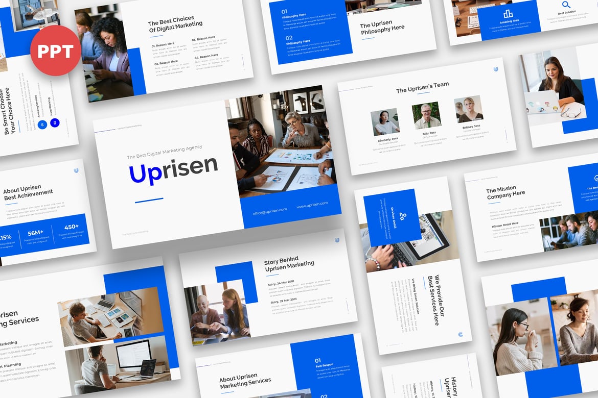 Uprisen - Template Presentasi Digital Marketing yang Menawan