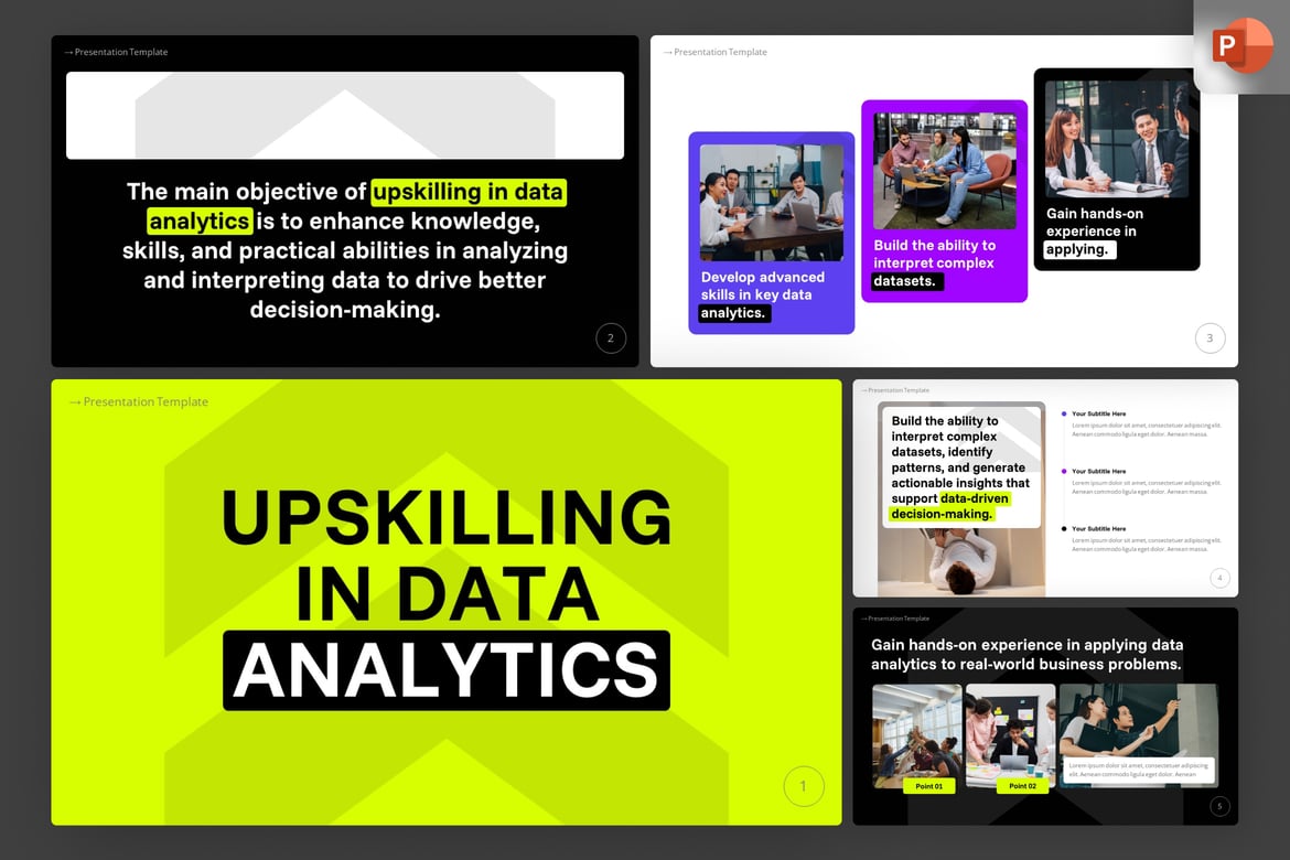 Template PowerPoint untuk Pengembangan Keterampilan Data Analytics