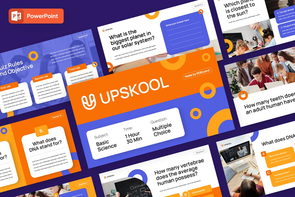 Template Presentasi PowerPoint Upskool - Kuiz Pendidikan Profesional