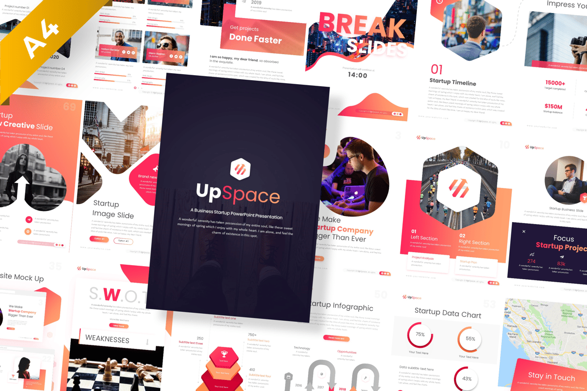 Template PowerPoint UpSpace untuk Presentasi Bisnis yang Elegan