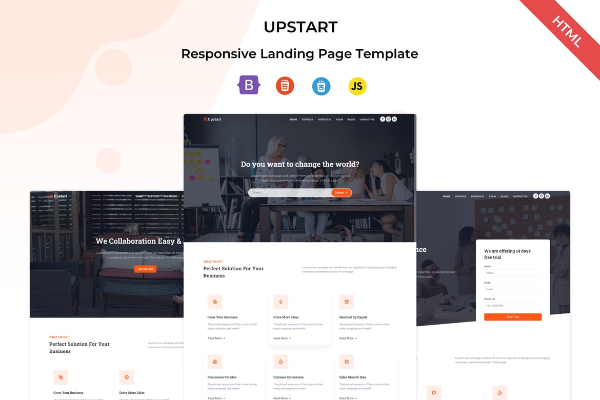 Upstart - Template Website Landing Responsif dan Modern