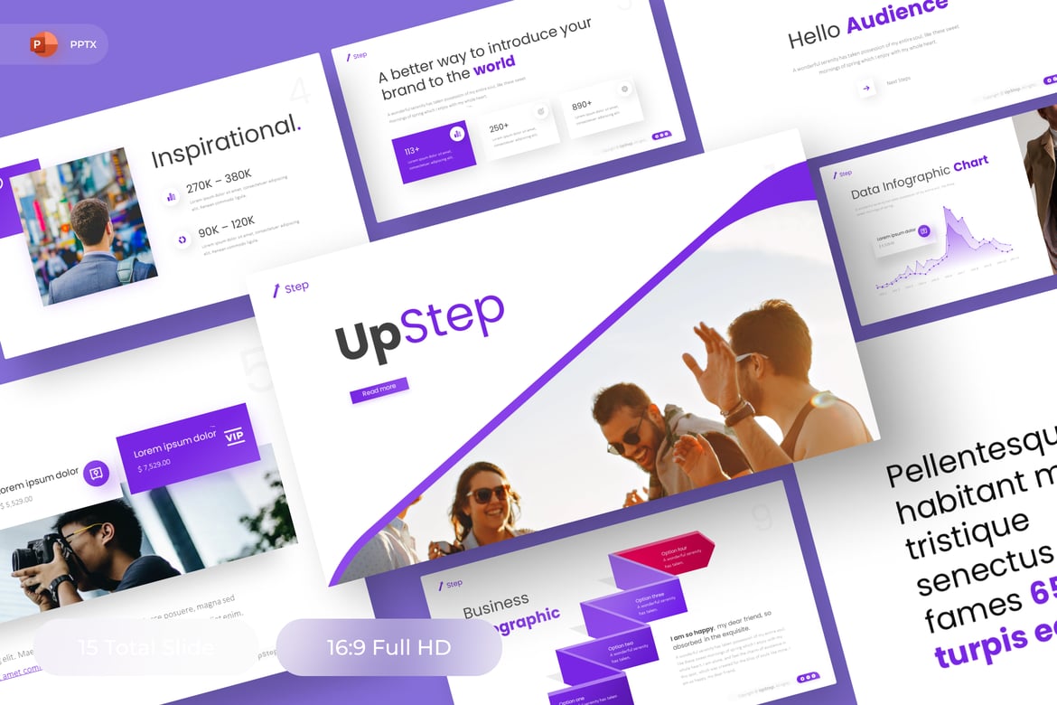 Template PowerPoint Bisnis Upstep yang Menarik dan Profesional