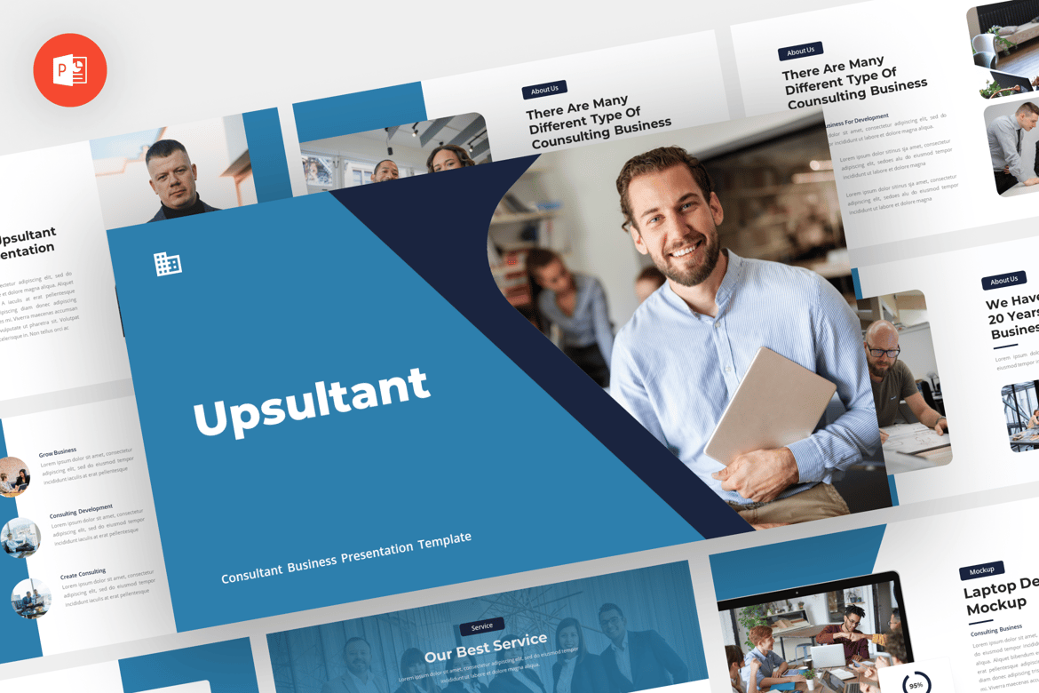Upsultant - Template PowerPoint Konsultan Modern dan Profesional