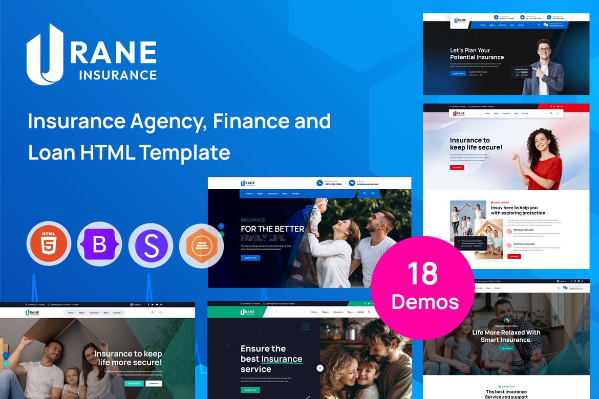Urane – Template Website Modern untuk Agensi Asuransi dan Pinjaman