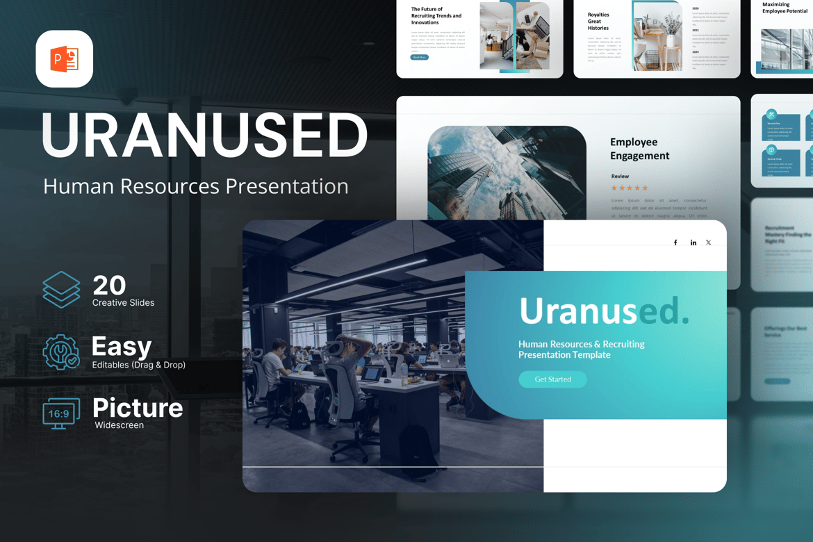 Template Presentasi Powerpoint Sumber Daya Manusia & Rekrutmen - Uranused