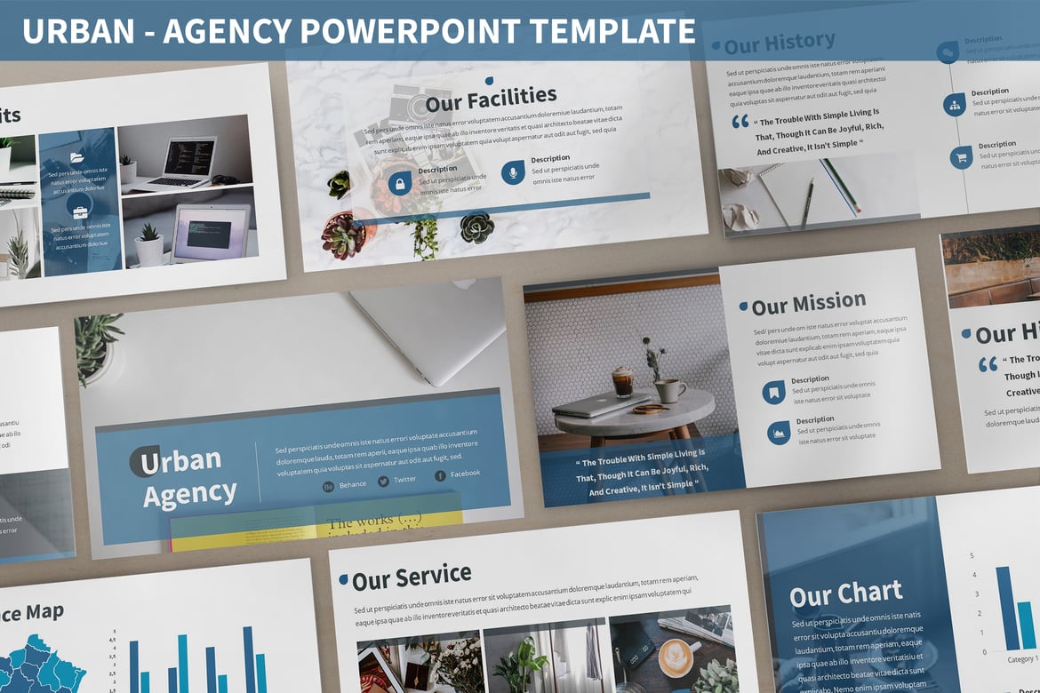 Template Powerpoint Urban - Solusi Presentasi Modern untuk Agensi Anda