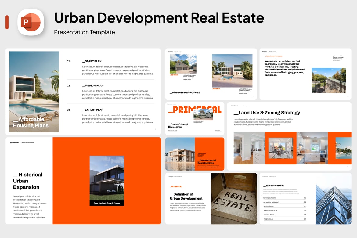 Template Presentasi PowerPoint Pengembangan Perkotaan yang Menarik