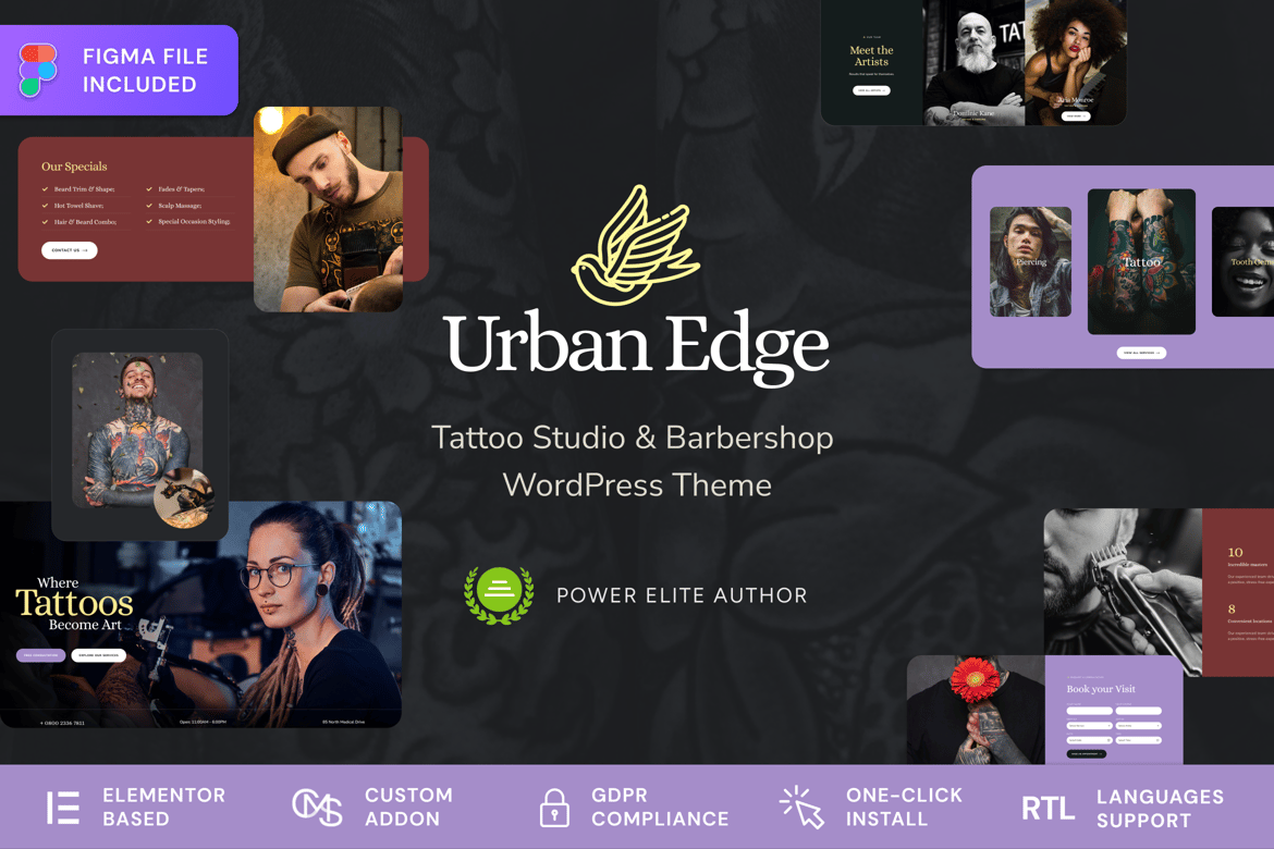 Urban Edge - Tema WordPress untuk Barbershop dan Studio Tato yang Stylish