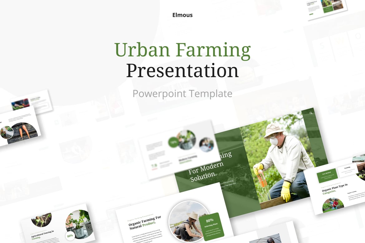 Template Presentasi Powerpoint Pertanian Perkotaan yang Menarik dan Modern