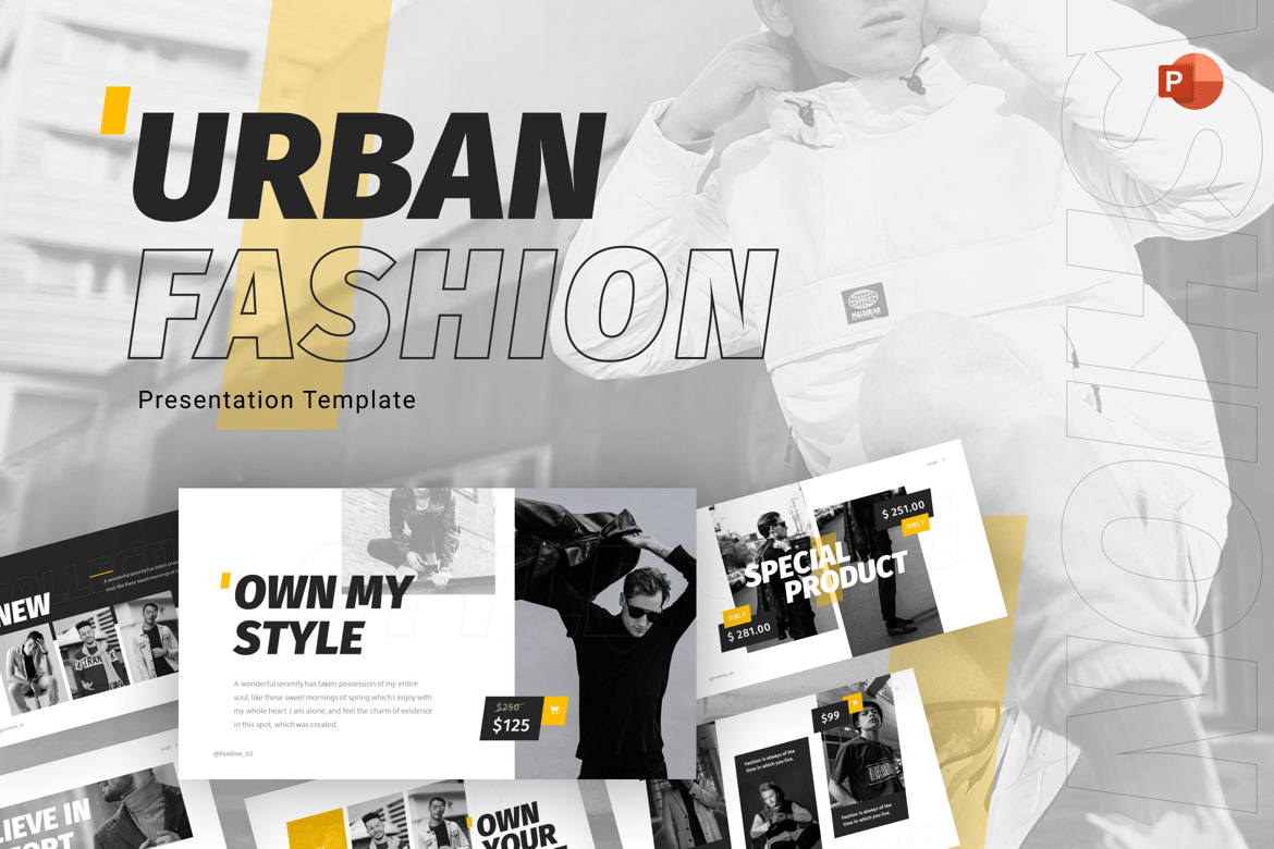 Template Presentasi Fashion Urban yang Elegan dan Dinamis